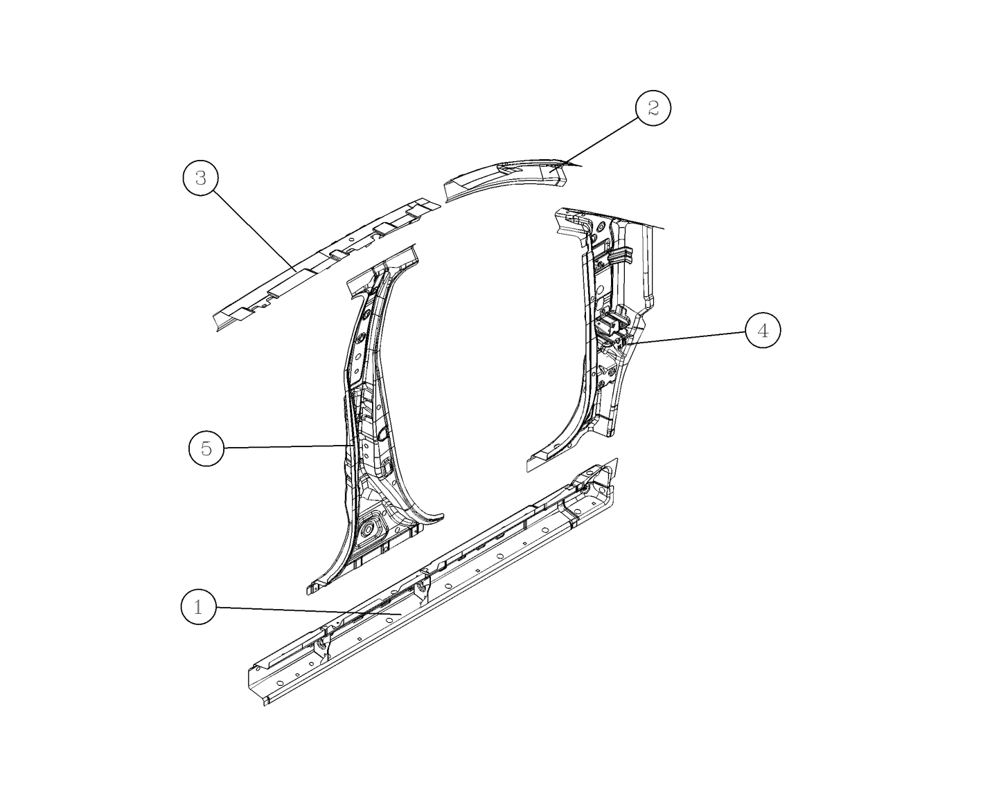 F1T1 - left wall strengthen plate assembly