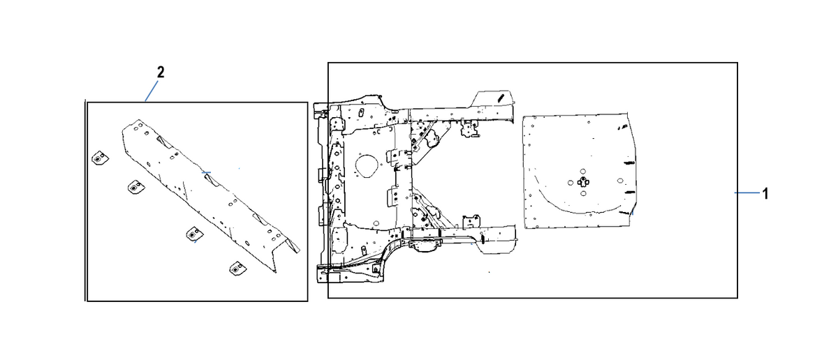 F1T1 - REAR FLOOR ASSEMBLY (FIVE-SEAT TORSION BEAM)