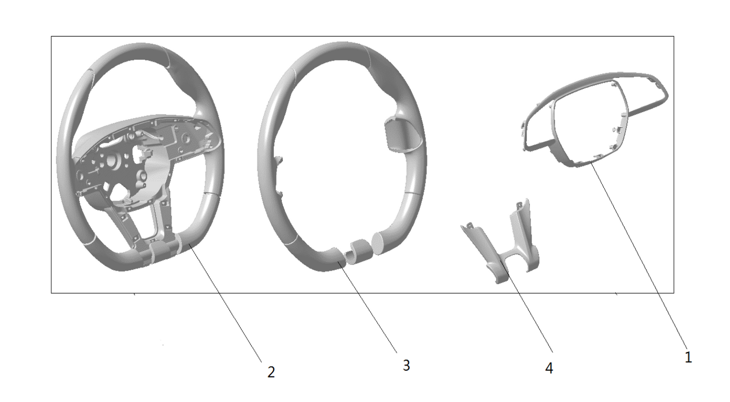 F1T1 - Leather steering wheel assembly