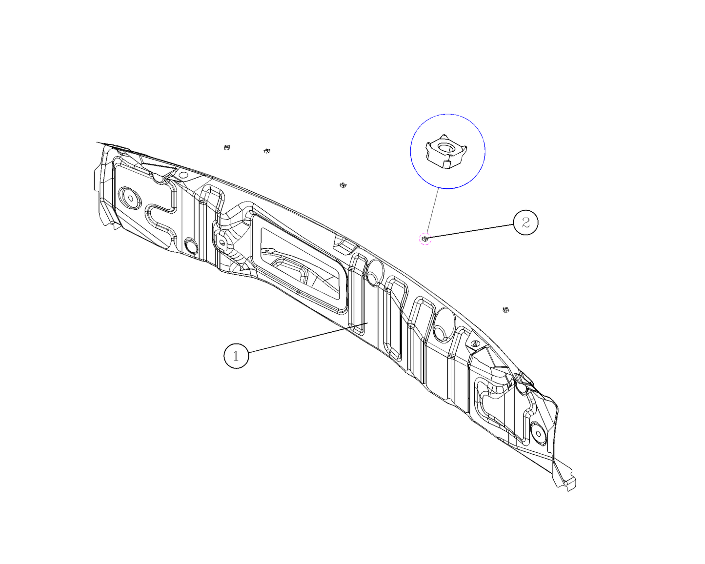F1T1 - Windshield lower cross member inner panel assembly