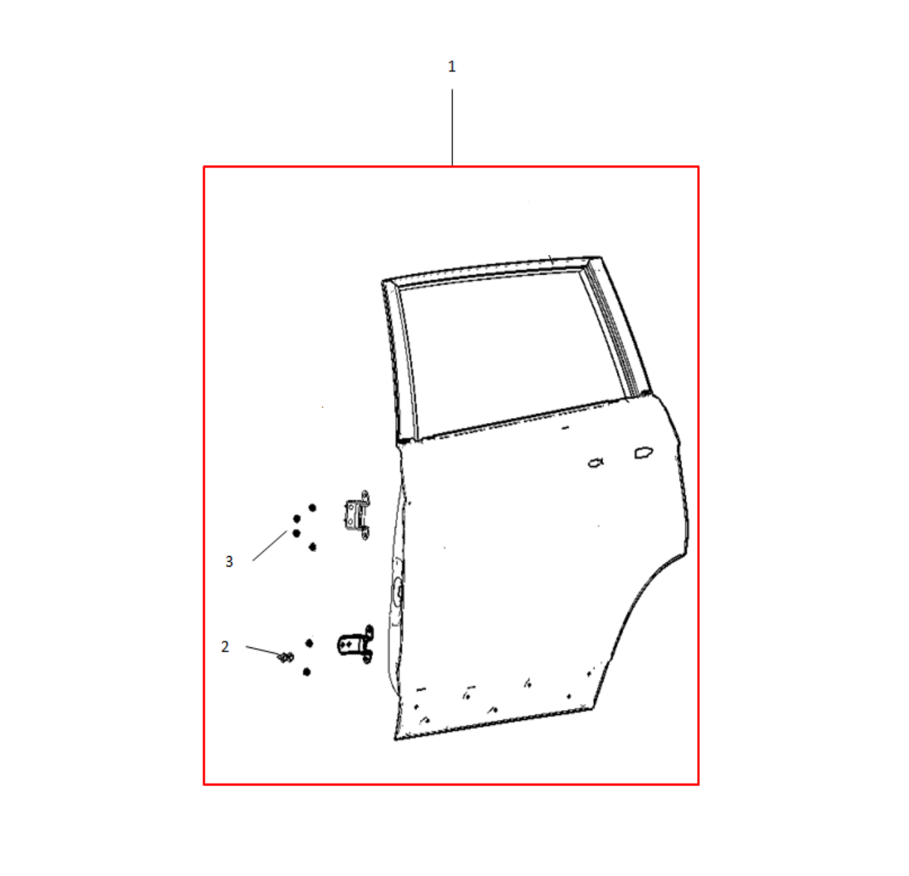 F1T1 - Rear left door assembly