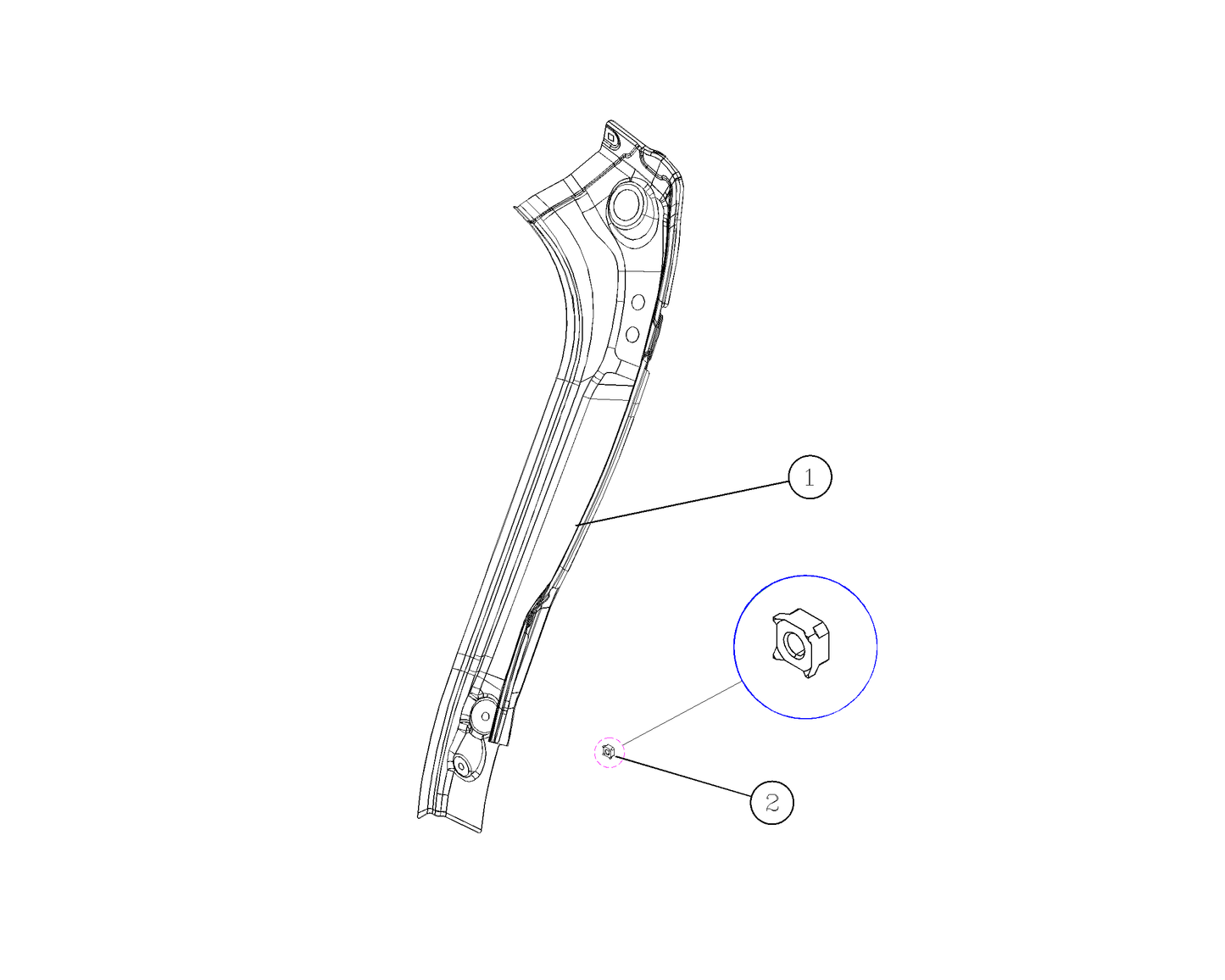 F1T1 - Upper right drip tank assembly