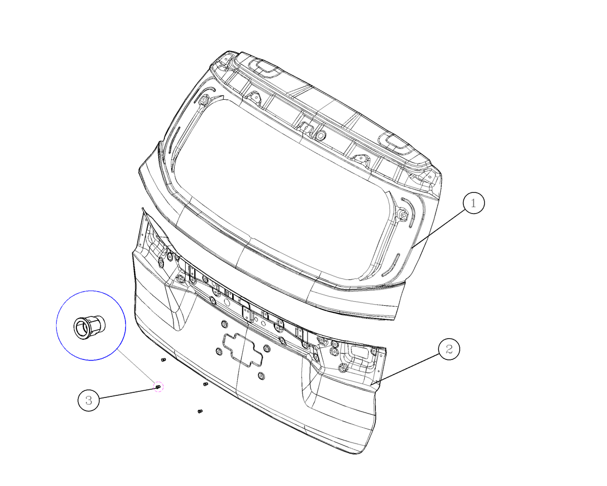 F1T1 - BACK DOOR OUTER PANEL ASSEMBLY