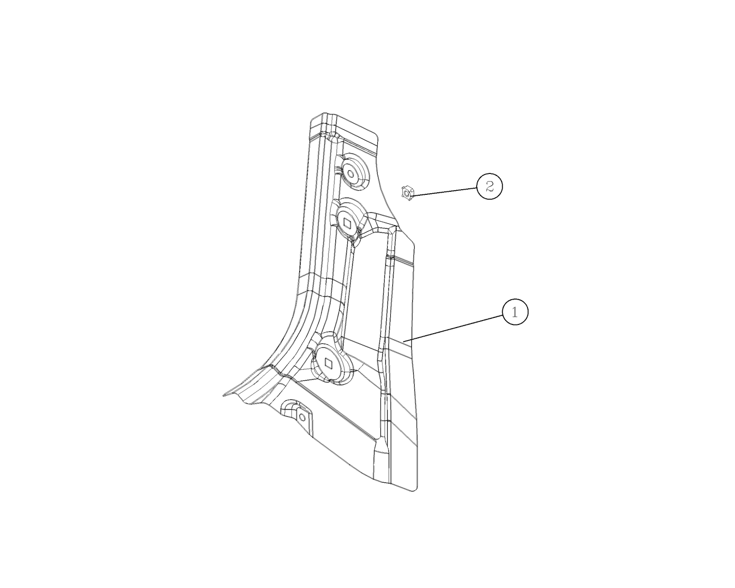 F1T1 - Lower right drip channel lower assembly