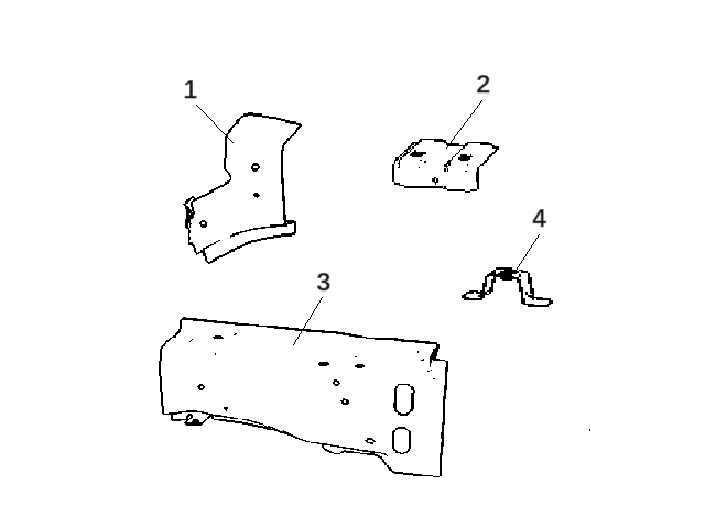F1T1 - Left front beam sub-assembly