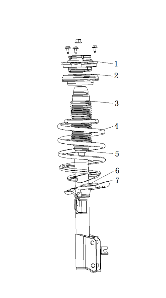 F1T1 - Left front suspension strut assembly