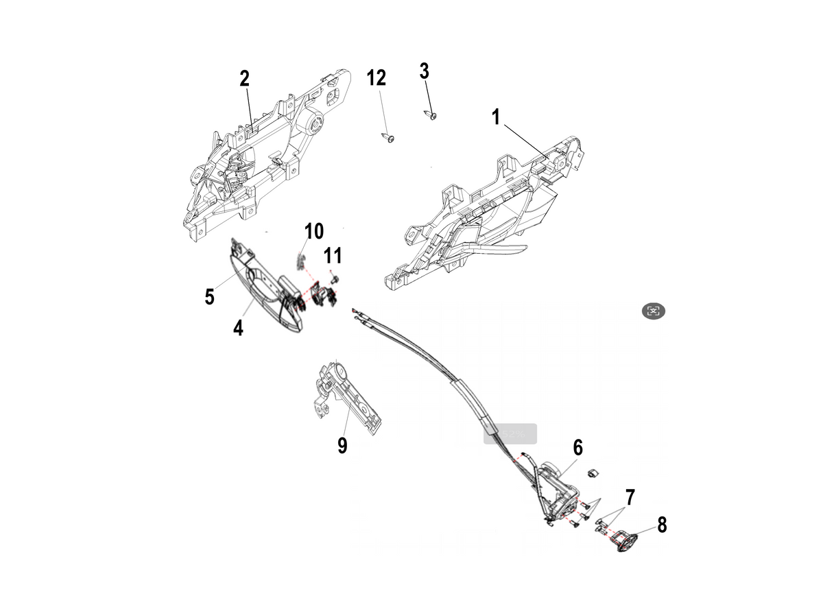 F1T1 - FRONT DOOR LOCK BODY HANDLE MODULE