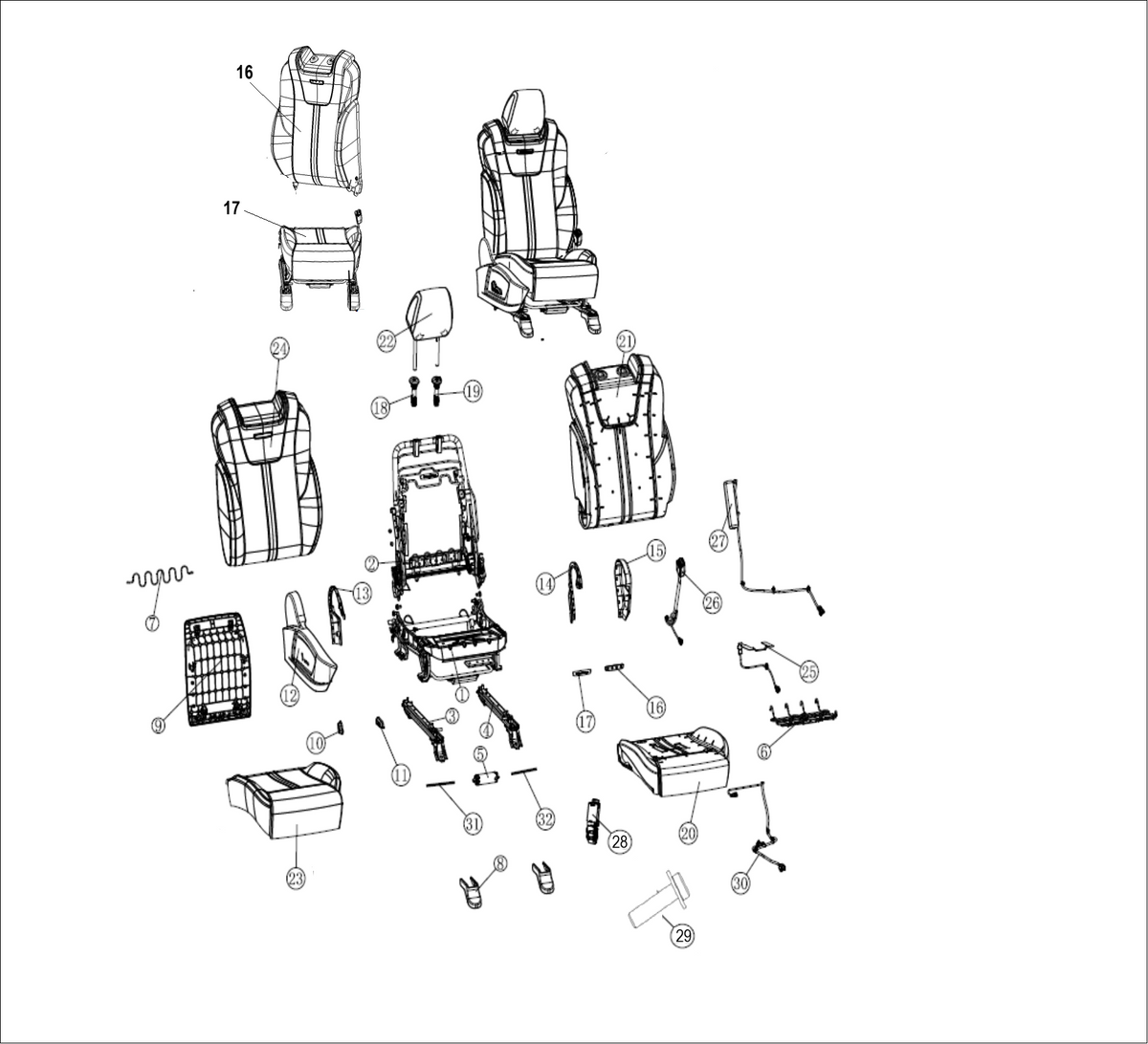 F1T1 - ASSISTANT DRIVER SEAT ASSEMBLY