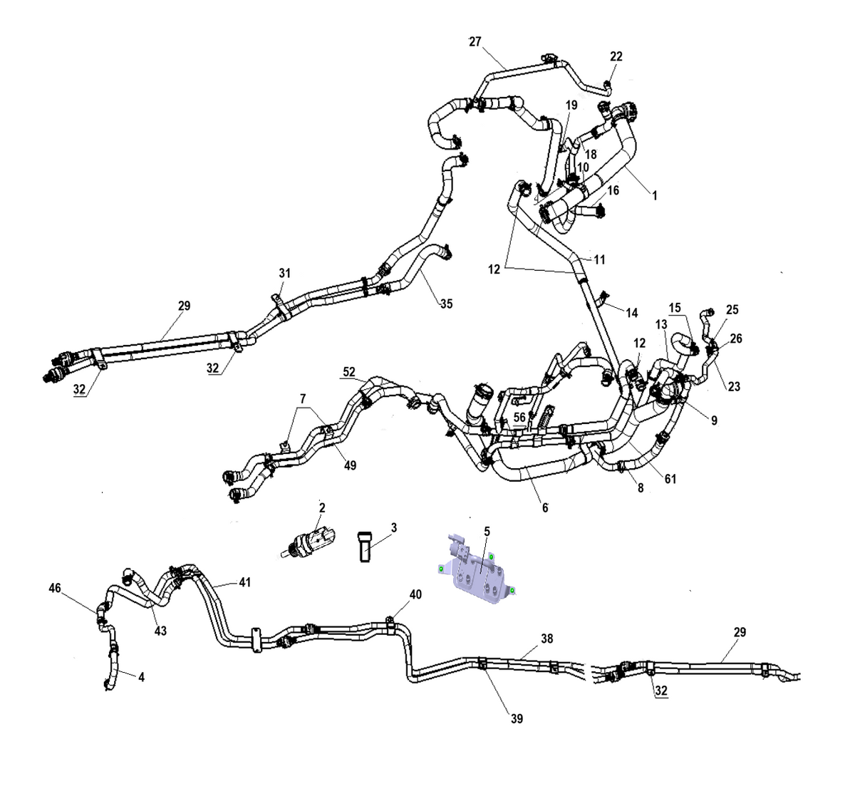 F1F2 - RADIATOR HOSE AND CONNECTING PIPE MODULE