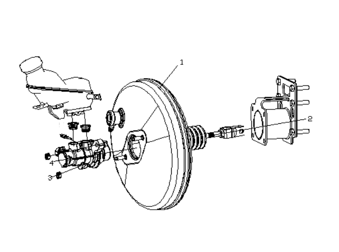 F1T1 - Vacuum booster with brake master cylinder assembly