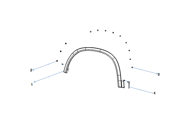 F1T1 - Right front wheel arch assembly