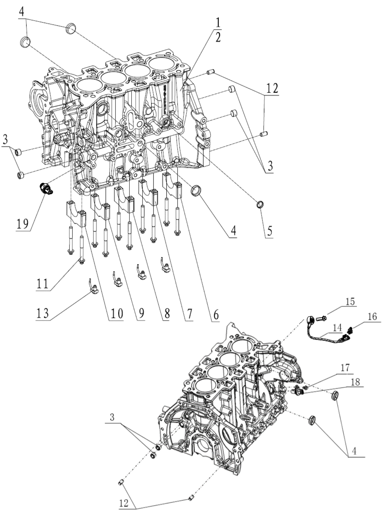 F1T1 - Cylinder block system, sensor