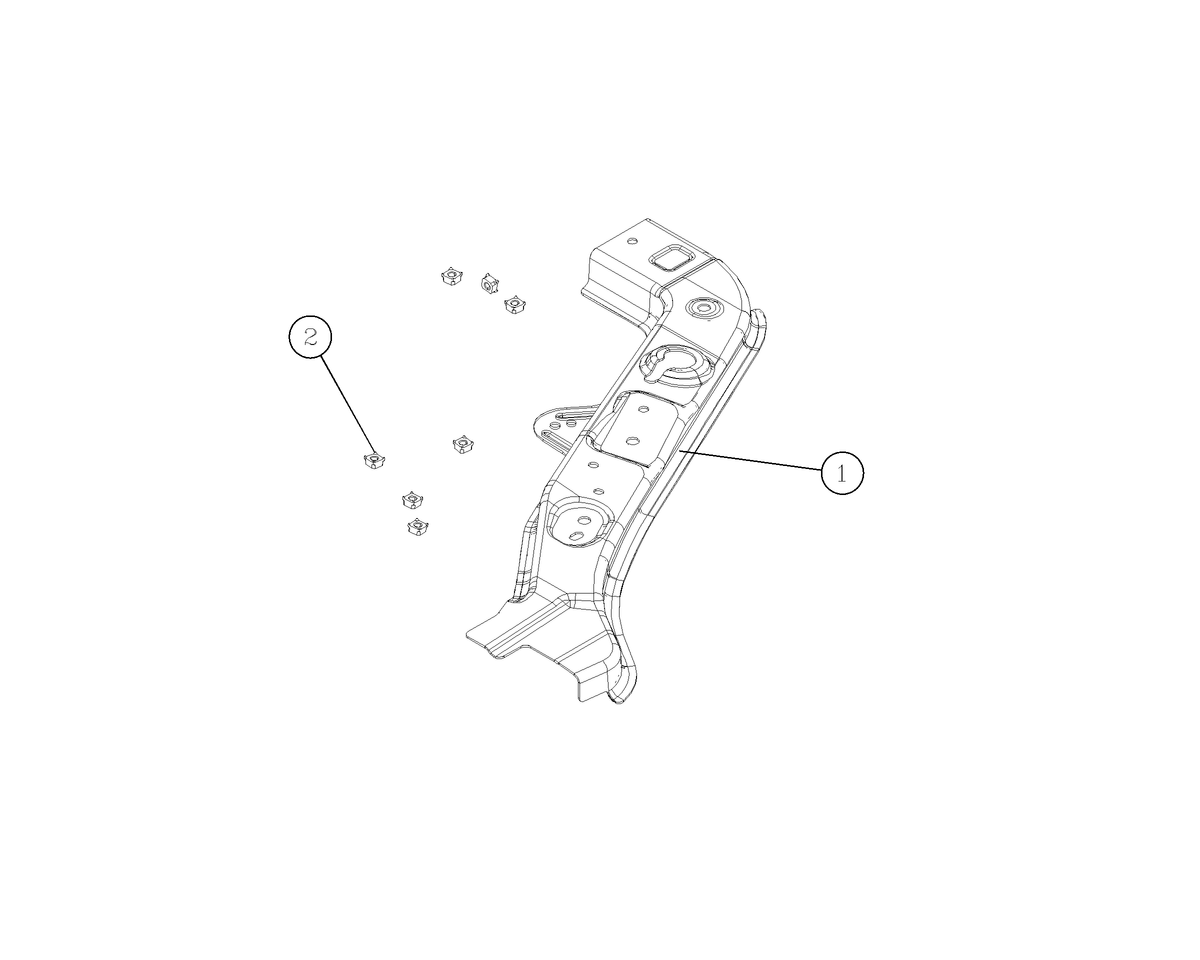 F1T1 - RADIATOR UPPER BEAM RIGHT CONNECTING PLATE SUB-ASSEMBLY