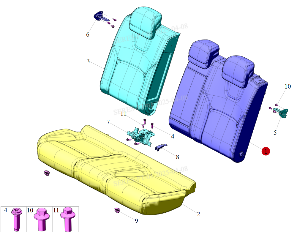 S1F1 - Assembly: Rear Seat
