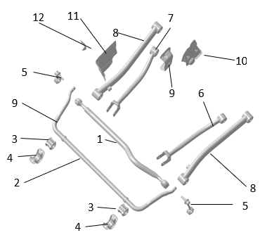 B1T1 - Front Suspension Arms & Anti-Roll-Bar