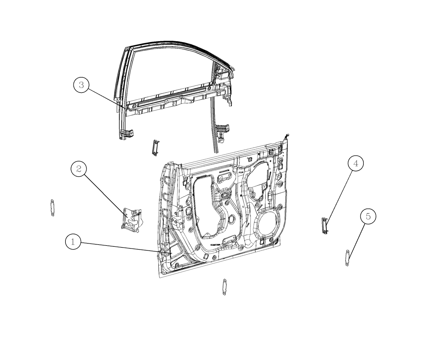 F1T1 - Left front door inner panel welding sub-assembly (bright strip version)