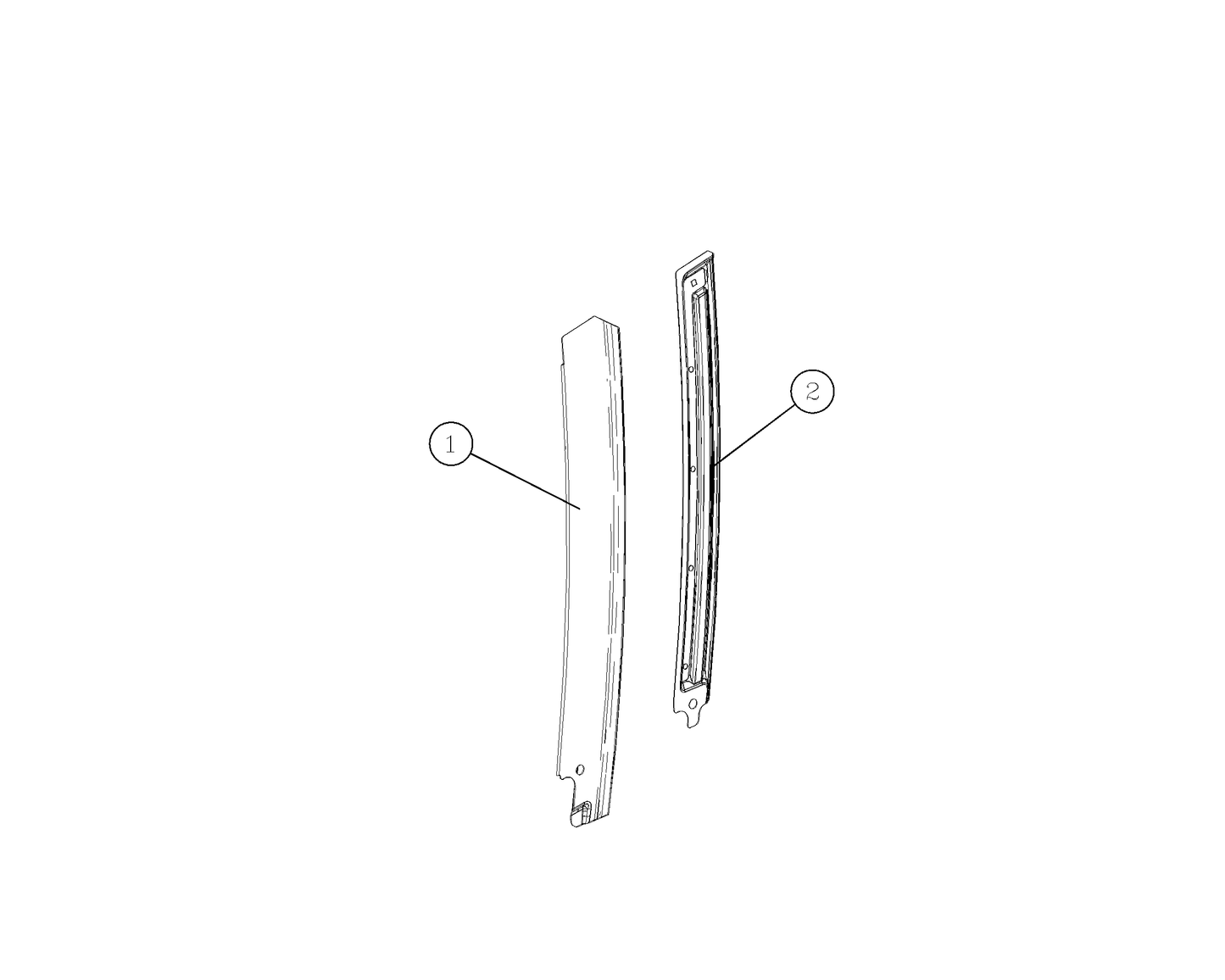 F1T1 - Right rear door C-pillar assembly(bright strip version)