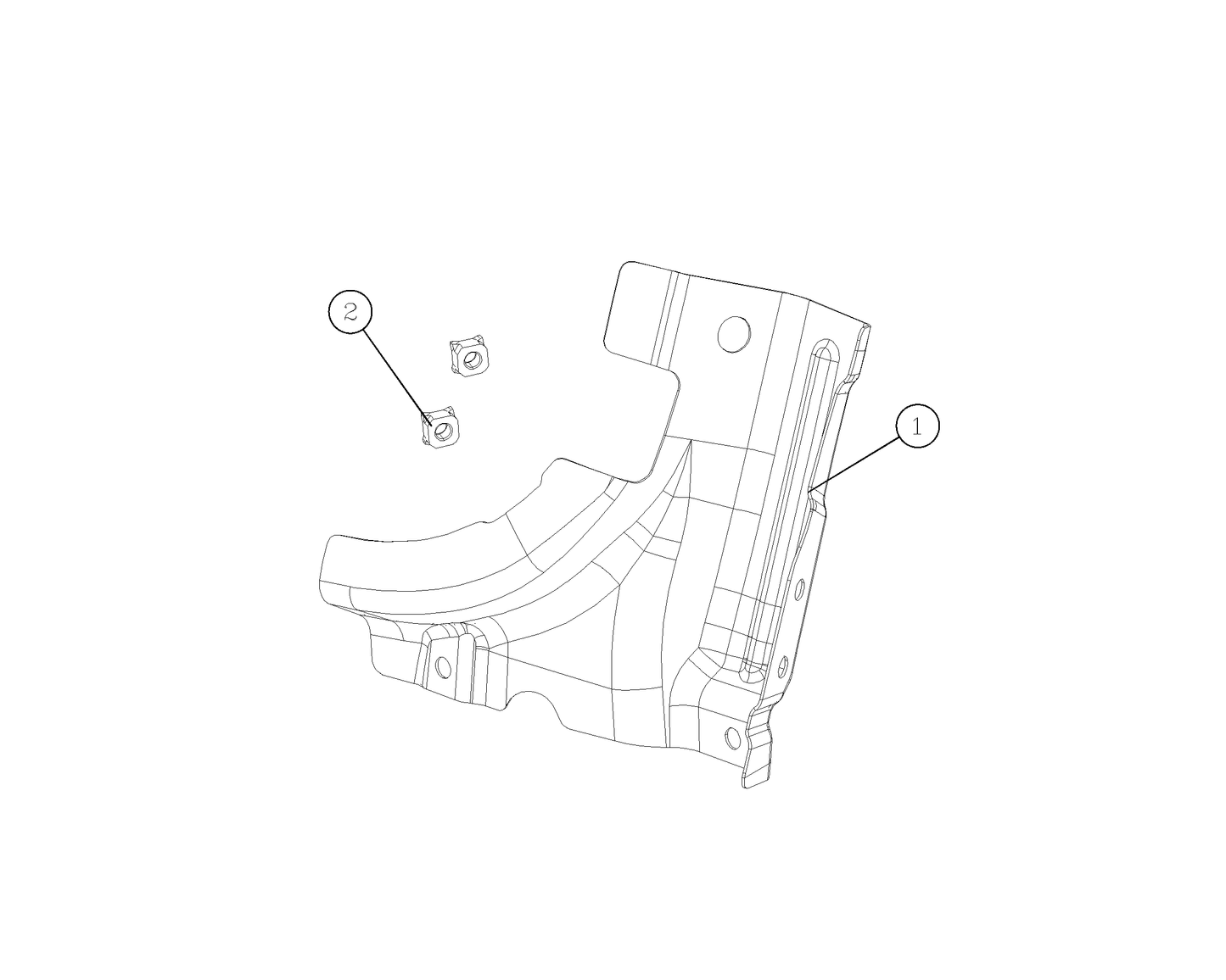 F1T1 - Right support rod assembly installation reinforcing plate assembly of trunk lid