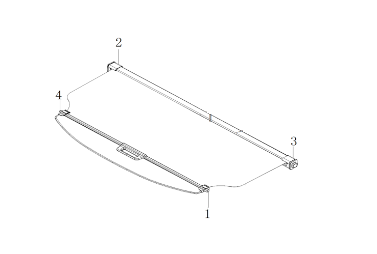 F1T1 - Roll-up trunk partition board assembly