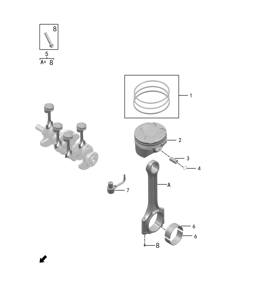 F1N1 - PISTON AND CONNECTING ROD