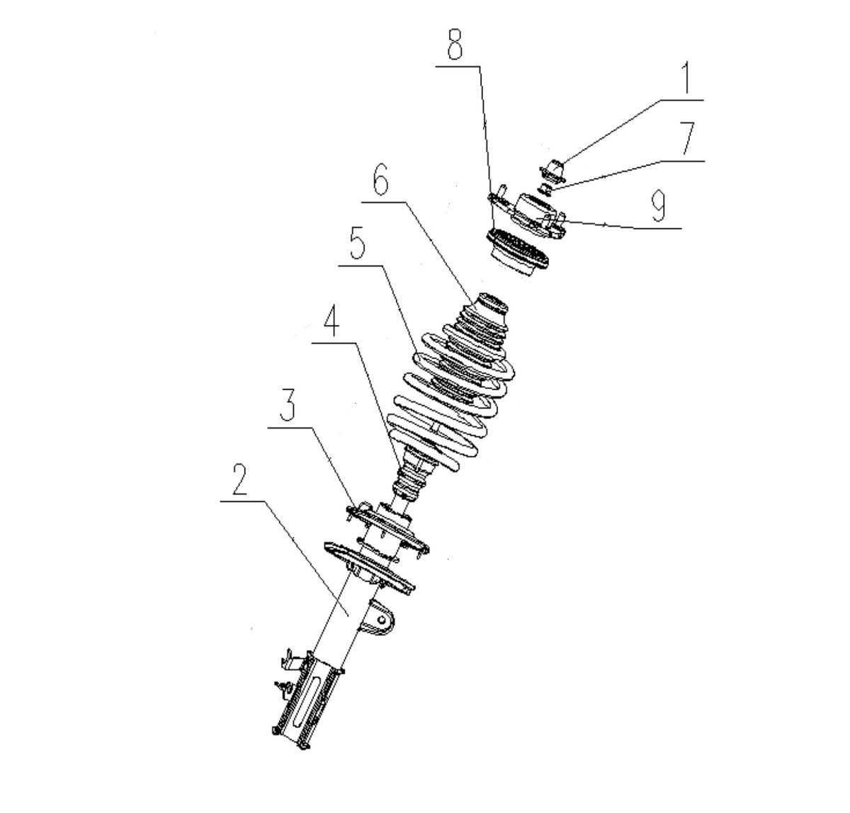 F1N1 - RIGHT FRONT SUSPENSION STRUT ASSEMBLY