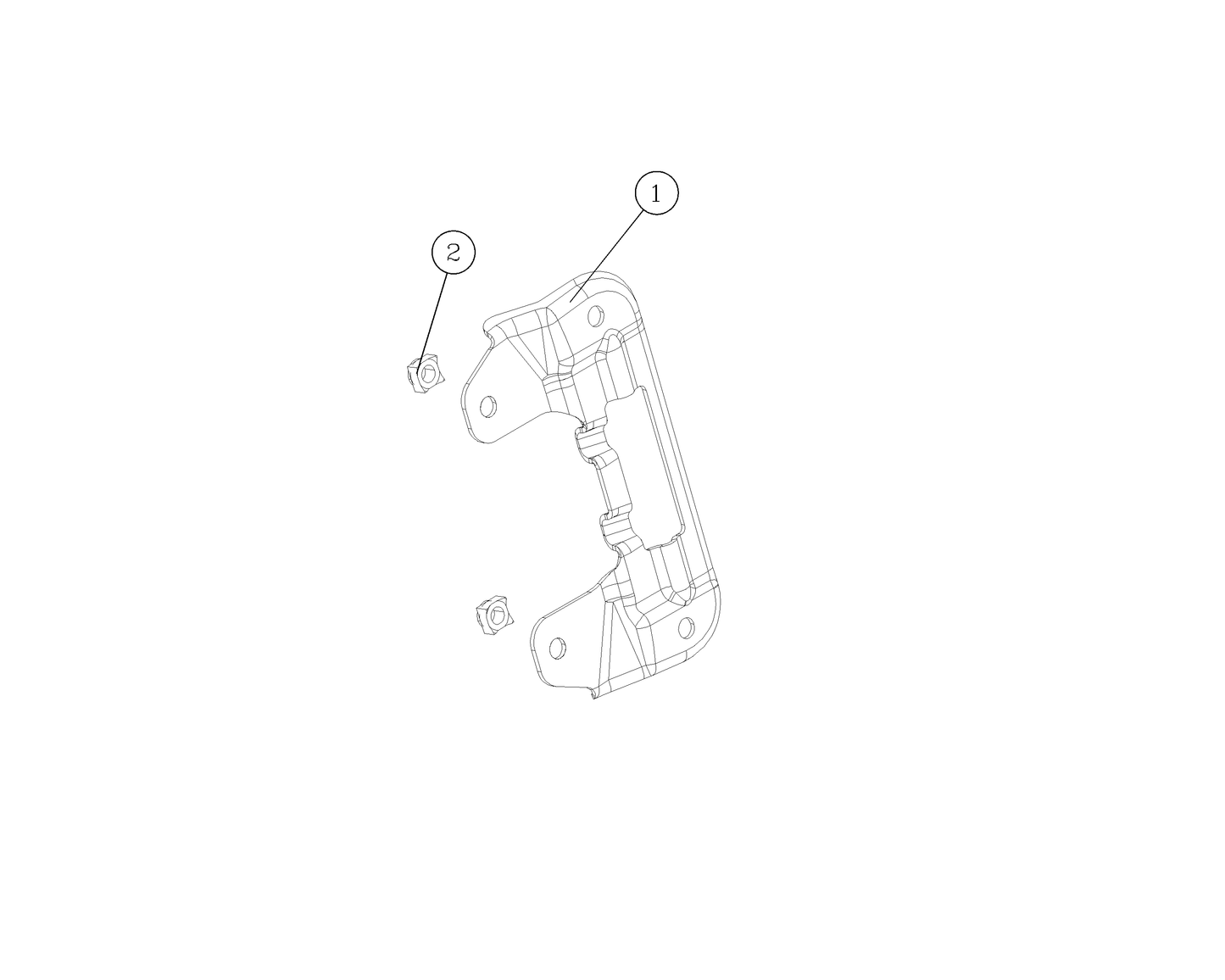 F1T1 - Fuel filler cap male hinge assembly