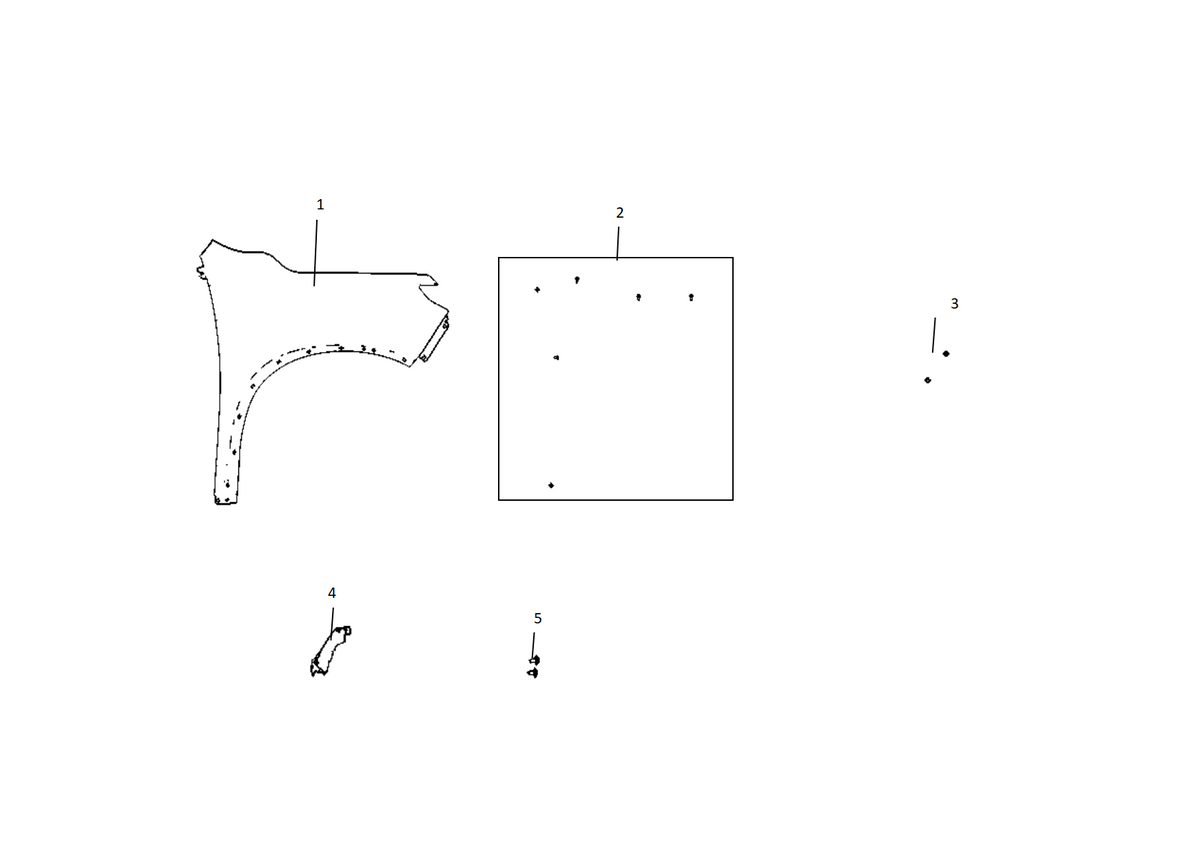 F1T1 - RIGHT FRONT FENDER AND MOUNTING BRACKET ASSEMBLY
