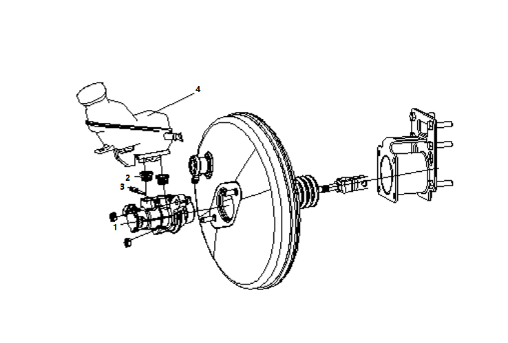 F1T1 - Brake master pump with fluid reservoir assembly