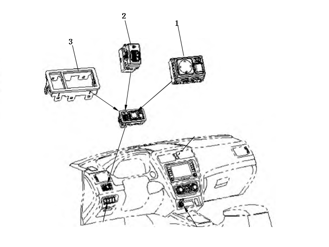 F1T1 - Electric folding rearview mirror and headlight adjustment switch assembly