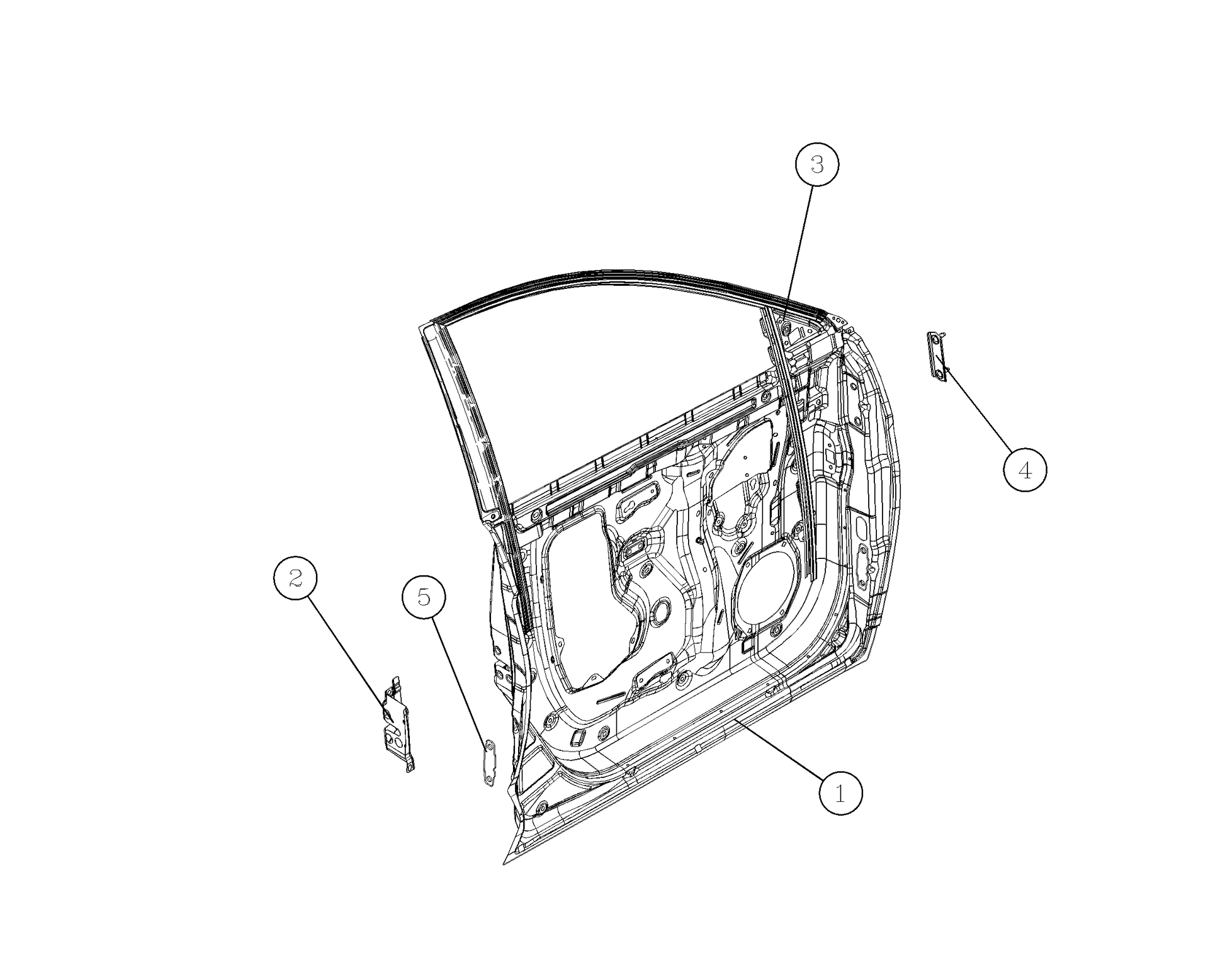 F1T1 - Right front door inner panel welding sub-assembly (bright strip version)