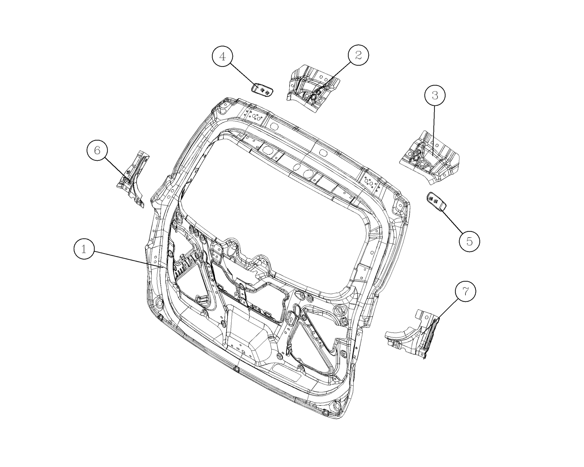 F1T1 - Welding subassembly of back door inner plate