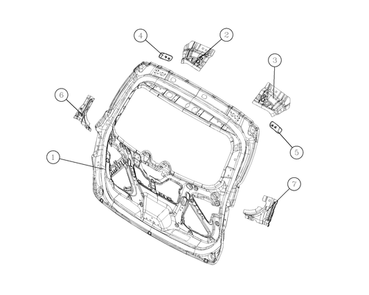 F1T1 - Welding subassembly of back door inner plate