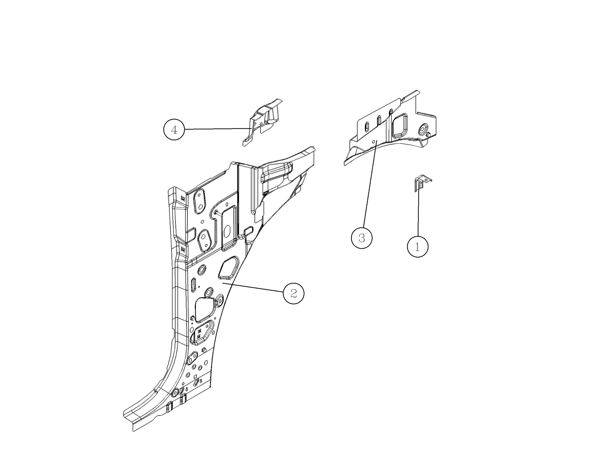 F1T1 - Left front A-pillar inner plate sub-assembly