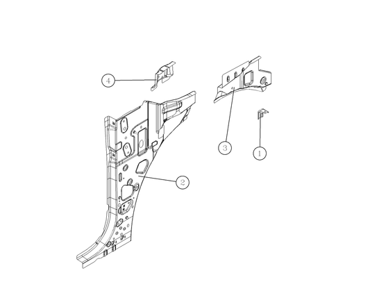 F1T1 - LEFT FRONT A-PILLAR INNER PLATE SUB-ASSEMBLY