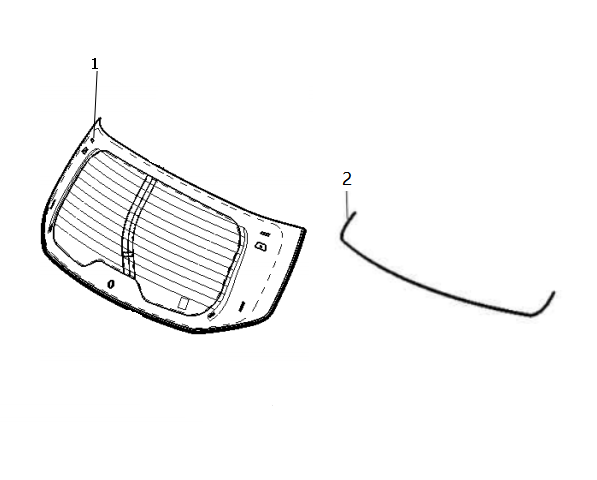 F1T1 - Rear wind window glass module