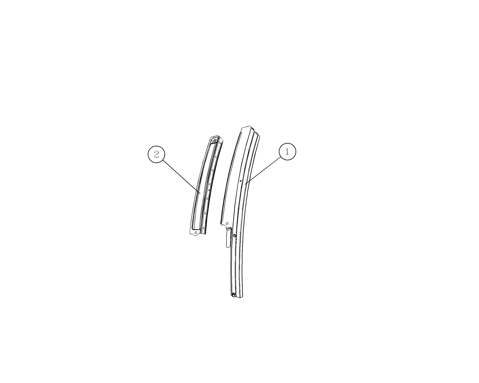 F1T1 - Front left door B-pillar assembly (bright strip version)