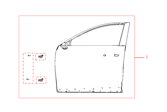 F1F2 - LEFT FRONT DOOR ASSEMBLY ASSEMBLY