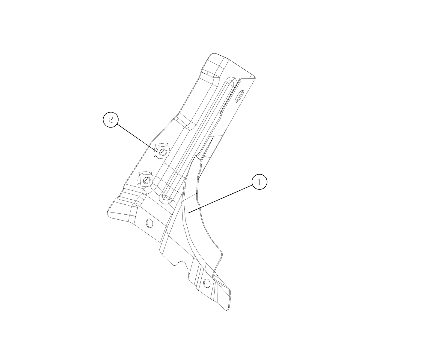 F1T1 - Left brace mounting reinforcing plate assembly of trunk lid