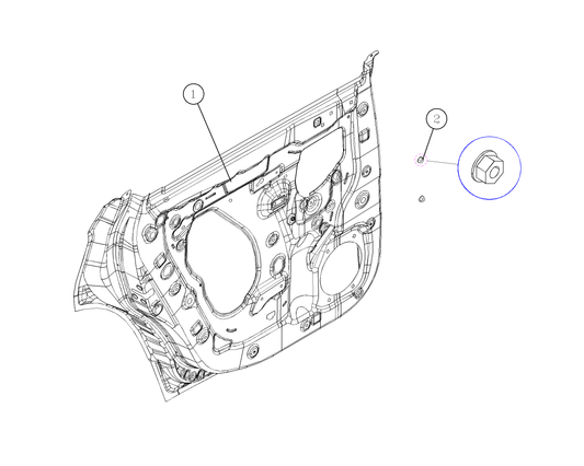 F1T1 - LEFT REAR DOOR INNER PANEL BODY ASSEMBLY