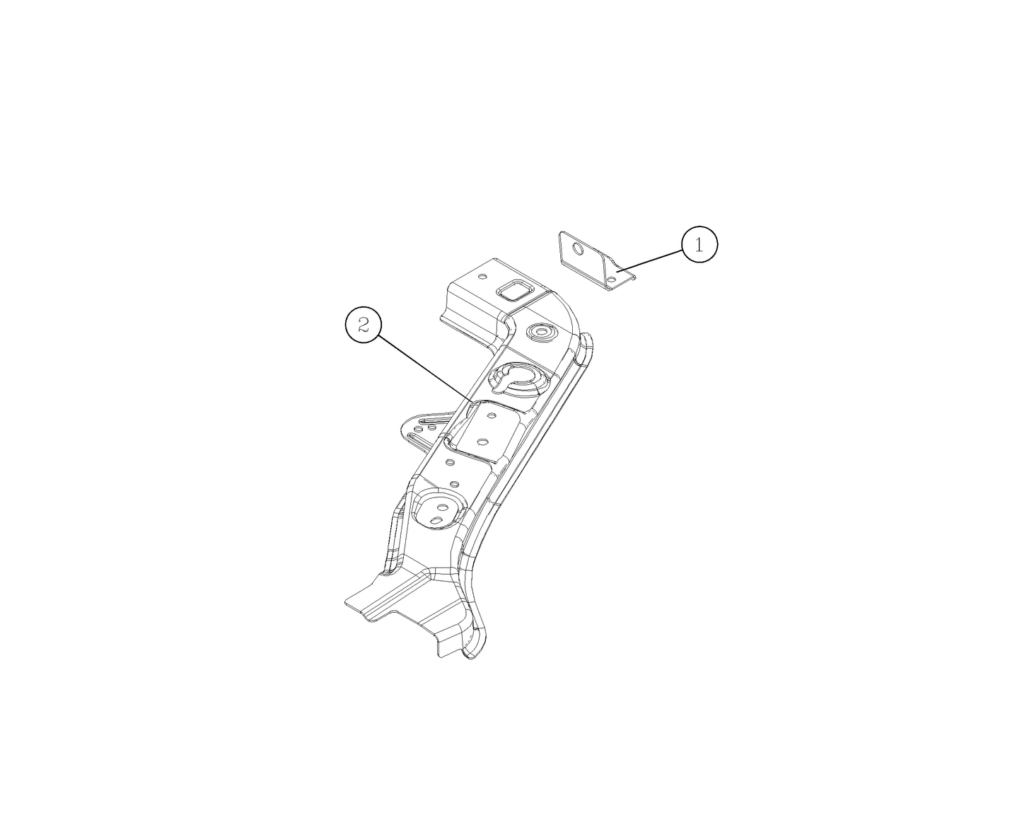 F1T1 - Right connecting plate assembly for upper cross beam of water tank