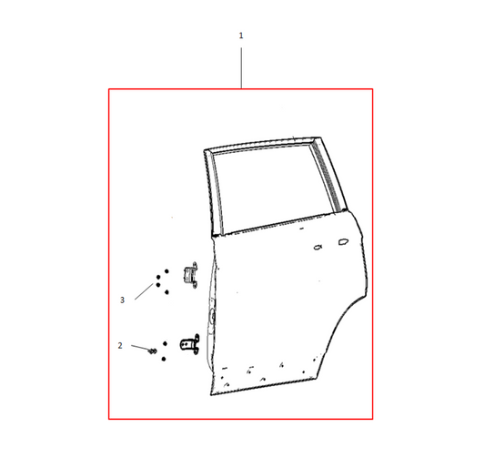 F1T1 - REAR LEFT DOOR ASSEMBLY