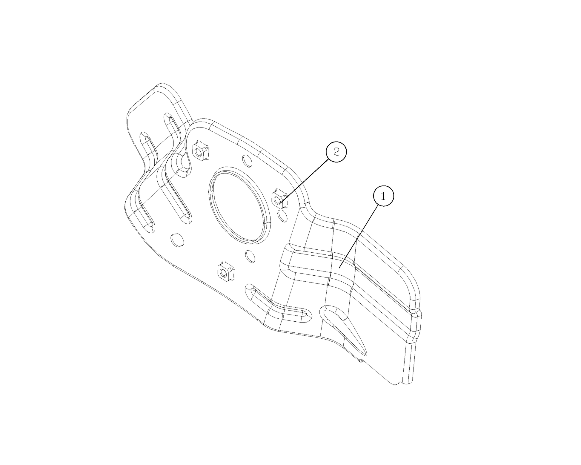F1T1 - Trunk lid electric lock motor mounting plate assembly 