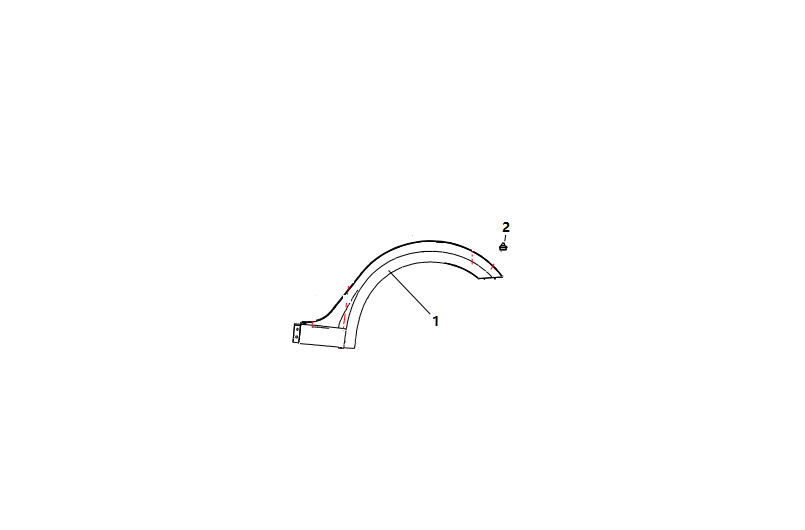 F1T1 - Left rear wheel eyebrow decorative plate assembly