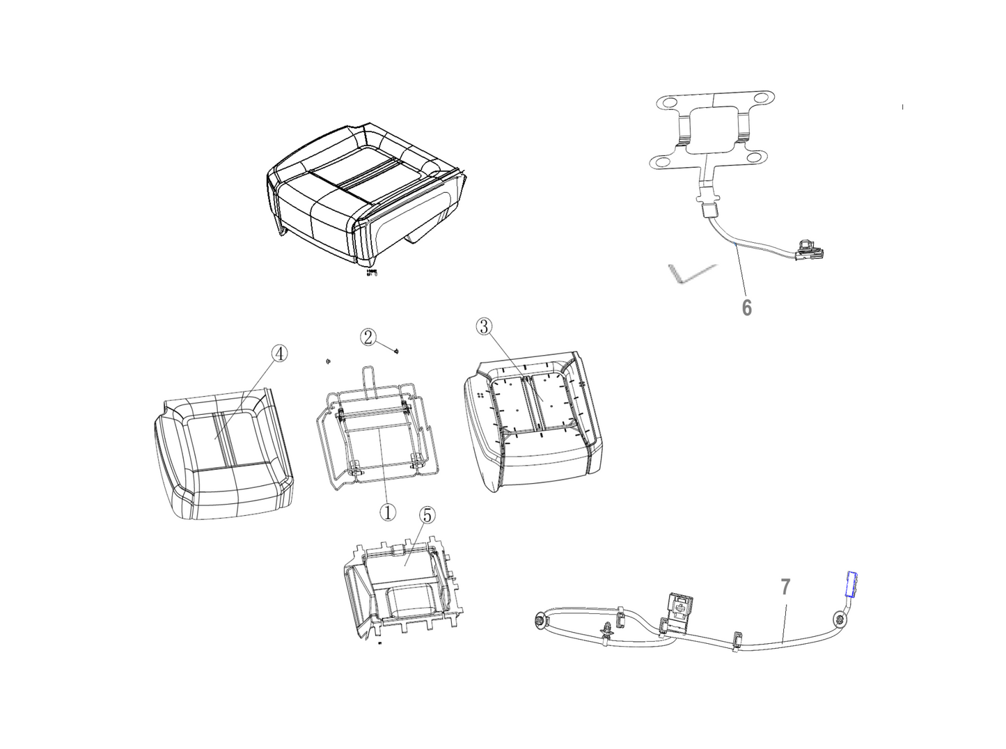 F1T1 - Rear four-point cushion assembly