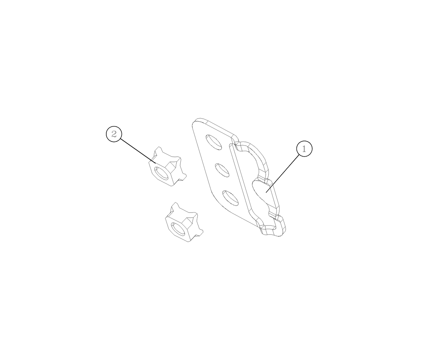 F1T1 - Door lock mounting nut plate assembly