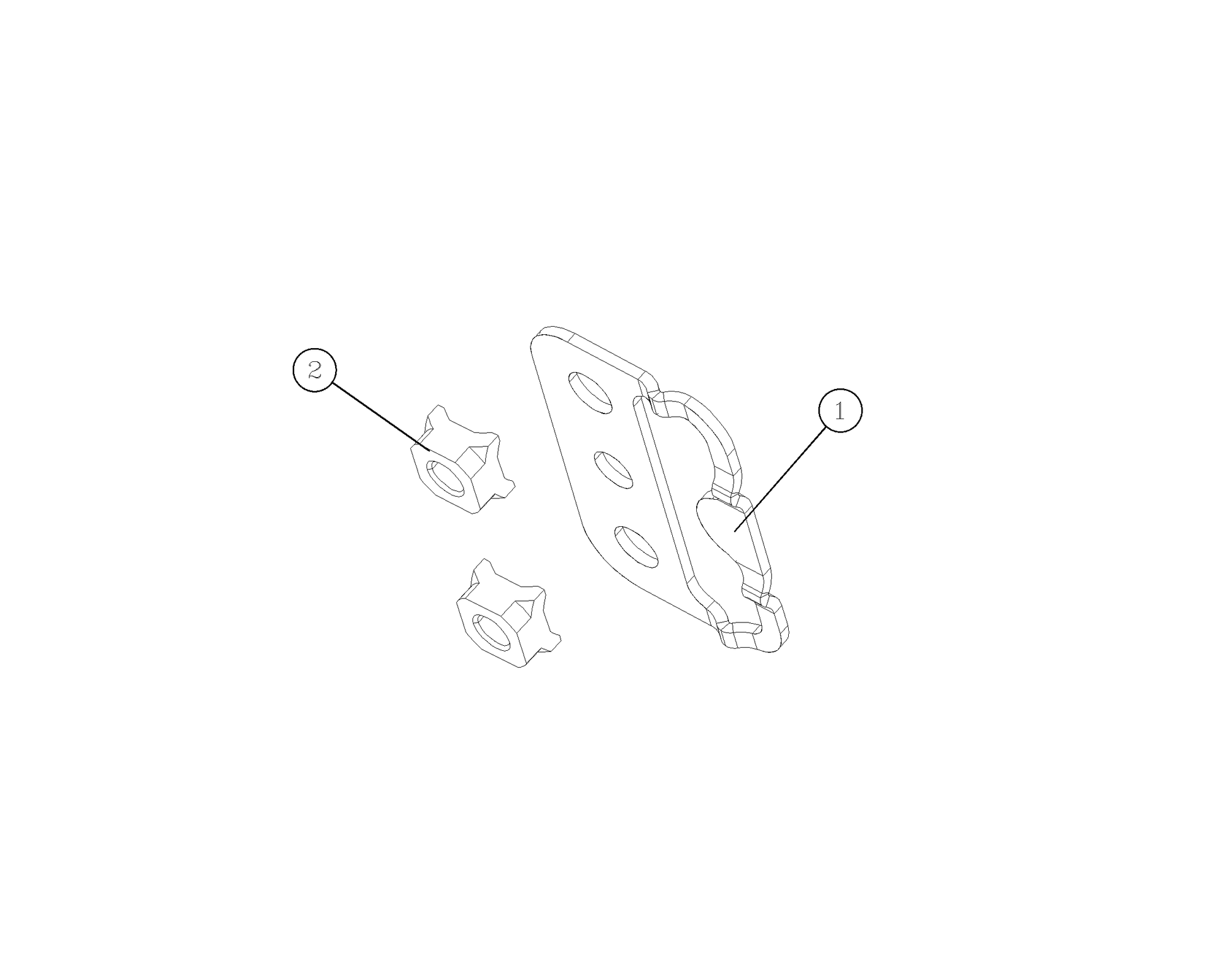 F1T1 - Door lock mounting nut plate assembly