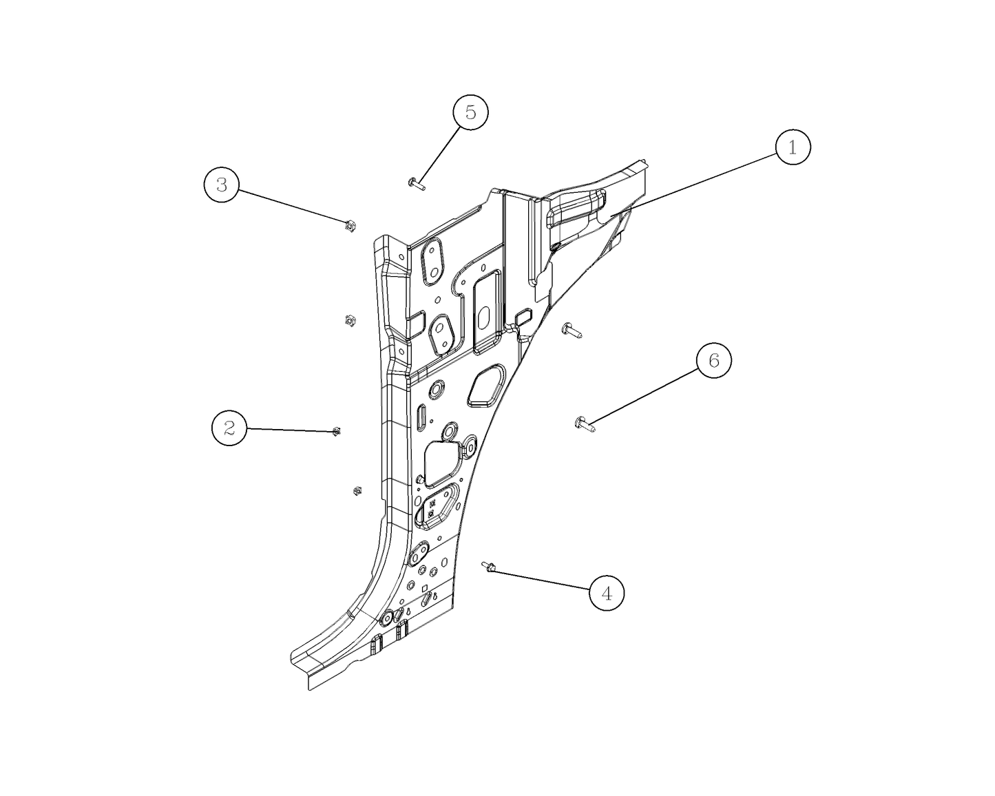 F1T1 - Left front A-pillar inner panel assembly