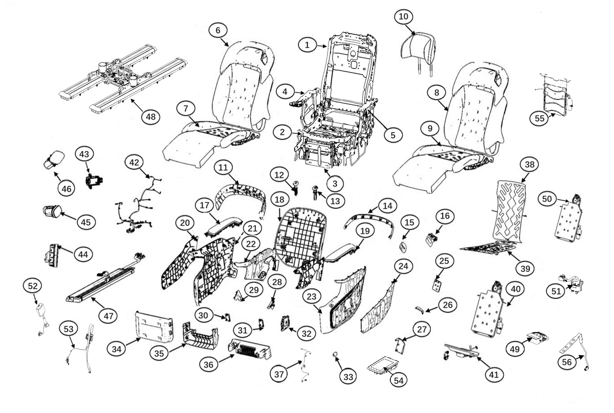 F1N1 - SECOND ROW LEFT SINGLE SEAT ASSEMBLY