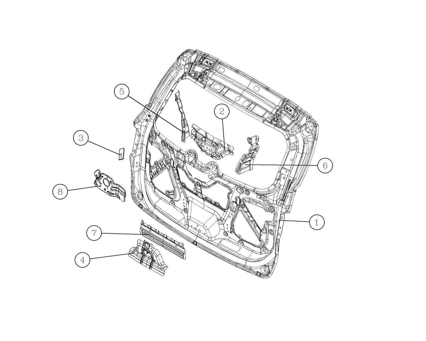 F1T1 - Welding assembly of back door inner panel