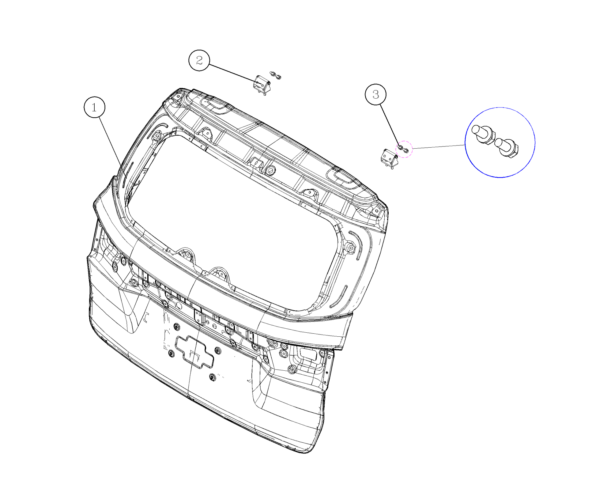 F1T1 - Rear door assembly